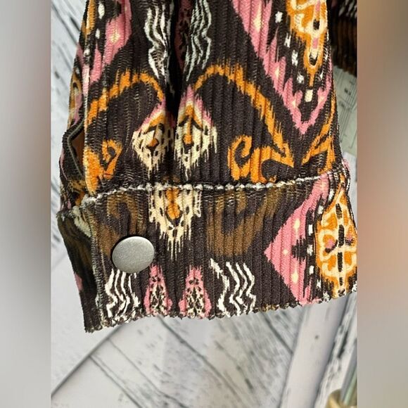 Savanna Jane Across the Desert Corduroy Aztec Jacket Cropped Size L - Picture 3 of 9